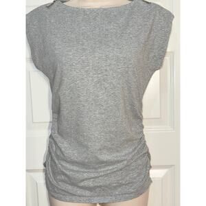Michael Kors Gray Top with Zip Shoulders and Cap Sleeves, Women's Size P/S